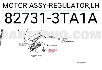 Nissan 827313TA1A MOTOR ASSY-REGULATOR,LH