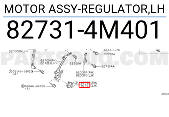 Nissan 827314M401 MOTOR ASSY-REGULATOR,LH