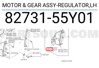 Nissan 8273155Y01 MOTOR & GEAR ASSY-REGULATOR,LH
