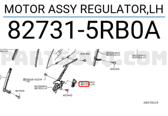 Nissan 827315RB0A MOTOR ASSY REGULATOR,LH