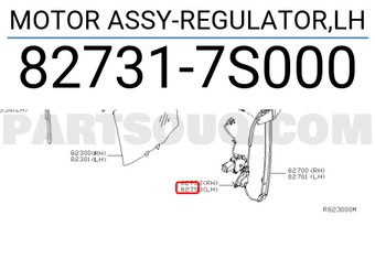 Nissan 827317S000 MOTOR ASSY-REGULATOR,LH