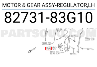 Nissan 8273183G10 MOTOR & GEAR ASSY-REGULATOR,LH