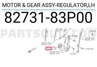 Nissan 8273183P00 MOTOR & GEAR ASSY-REGULATOR,LH