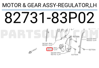 Nissan 8273183P02 MOTOR & GEAR ASSY-REGULATOR,LH
