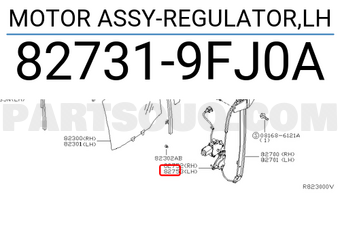Nissan 827319FJ0A MOTOR ASSY-REGULATOR,LH