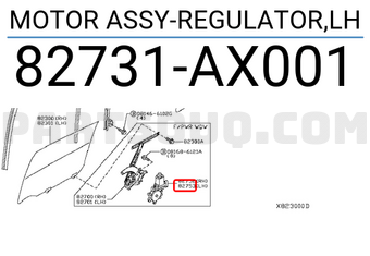 Nissan 82731AX001 MOTOR ASSY-REGULATOR,LH
