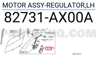 Nissan 82731AX00A MOTOR ASSY-REGULATOR,LH