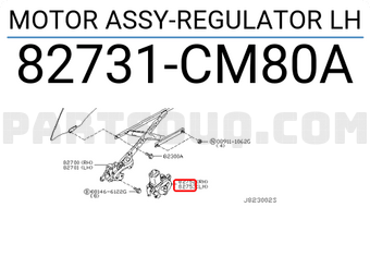 Nissan 82731CM80A MOTOR ASSY-REGULATOR LH