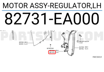 Nissan 82731EA000 MOTOR ASSY-REGULATOR,LH