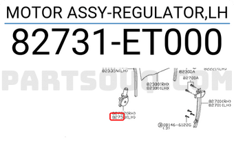 Nissan 82731ET000 MOTOR ASSY-REGULATOR,LH