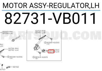 Nissan 82731VB011 MOTOR ASSY-REGULATOR,LH