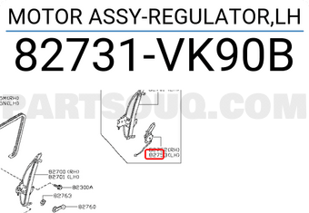 Nissan 82731VK90B MOTOR ASSY-REGULATOR,LH