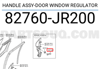 Nissan 82760JR200 HANDLE ASSY-DOOR WINDOW REGULATOR