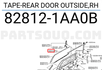Nissan 828121AA0B TAPE-REAR DOOR OUTSIDE,RH