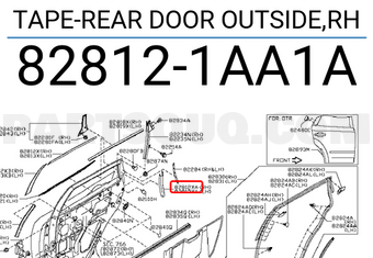 Nissan 828121AA1A TAPE-REAR DOOR OUTSIDE,RH
