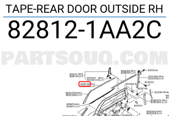 Nissan 828121AA2C TAPE-REAR DOOR OUTSIDE RH
