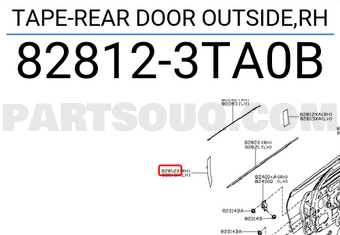 Nissan 828123TA0B TAPE-REAR DOOR OUTSIDE,RH