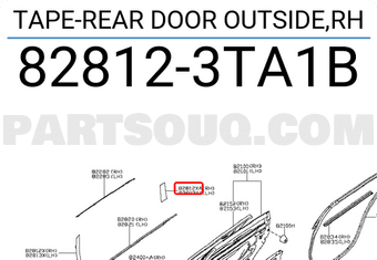 Nissan 828123TA1B TAPE-REAR DOOR OUTSIDE,RH