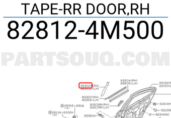 Nissan 828124M500 TAPE-RR DOOR,RH