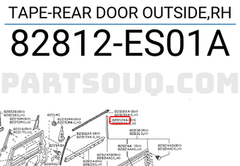 Nissan 82812ES01A TAPE-REAR DOOR OUTSIDE,RH