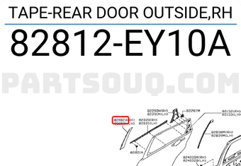 Nissan 82812EY10A TAPE-REAR DOOR OUTSIDE,RH
