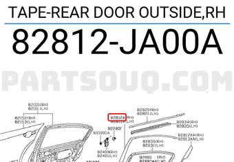 Nissan 82812JA00A TAPE-REAR DOOR OUTSIDE,RH
