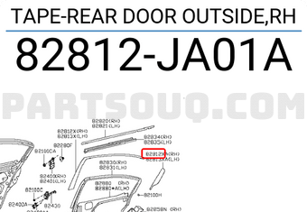 Nissan 82812JA01A TAPE-REAR DOOR OUTSIDE,RH