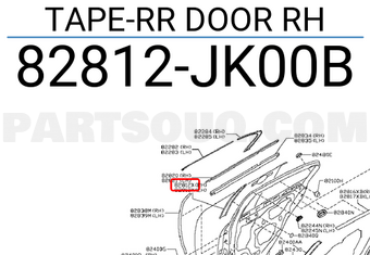 Nissan 82812JK00B TAPE-RR DOOR RH
