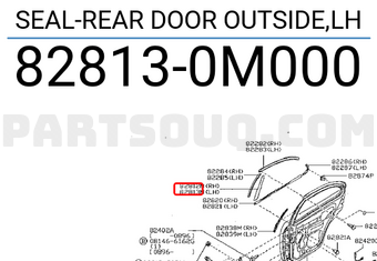 Nissan 828130M000 SEAL-REAR DOOR OUTSIDE,LH