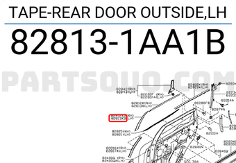 Nissan 828131AA1B TAPE-REAR DOOR OUTSIDE,LH