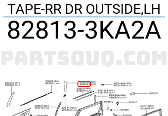 Nissan 828133KA2A TAPE-RR DR OUTSIDE,LH