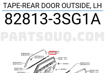 Nissan 828133SG1A TAPE-REAR DOOR OUTSIDE, LH