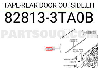 Nissan 828133TA0B TAPE-REAR DOOR OUTSIDE,LH