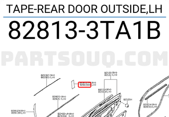 Nissan 828133TA1B TAPE-REAR DOOR OUTSIDE,LH