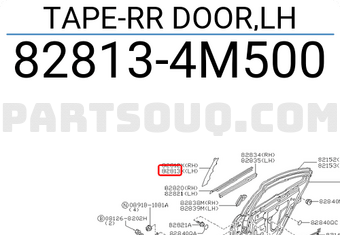 Nissan 828134M500 TAPE-RR DOOR,LH