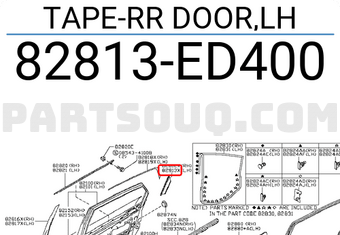 Nissan 82813ED400 TAPE-RR DOOR,LH