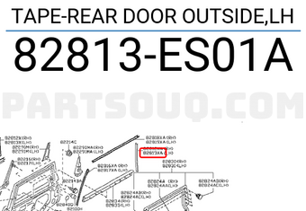 Nissan 82813ES01A TAPE-REAR DOOR OUTSIDE,LH