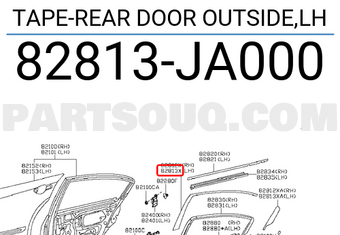Nissan 82813JA000 TAPE-REAR DOOR OUTSIDE,LH