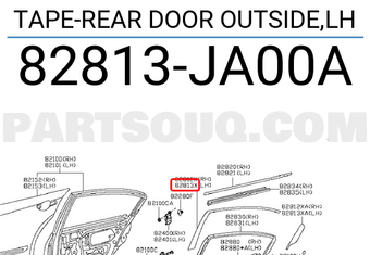Nissan 82813JA00A TAPE-REAR DOOR OUTSIDE,LH