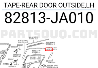 Nissan 82813JA010 TAPE-REAR DOOR OUTSIDE,LH