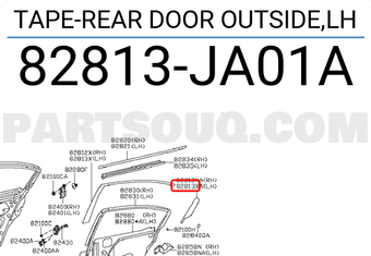 Nissan 82813JA01A TAPE-REAR DOOR OUTSIDE,LH