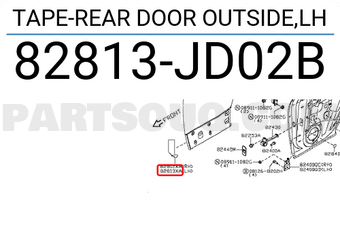 Nissan 82813JD02B TAPE-REAR DOOR OUTSIDE,LH
