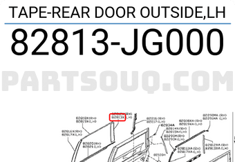 Nissan 82813JG000 TAPE-REAR DOOR OUTSIDE,LH
