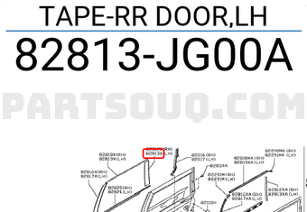 Nissan 82813JG00A TAPE-RR DOOR,LH