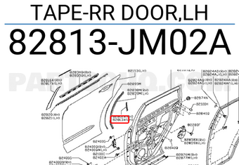Nissan 82813JM02A TAPE-RR DOOR,LH