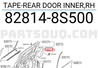 Nissan 828148S500 TAPE-REAR DOOR INNER,RH