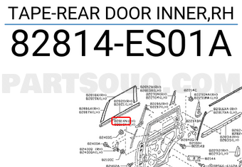 Nissan 82814ES01A TAPE-REAR DOOR INNER,RH