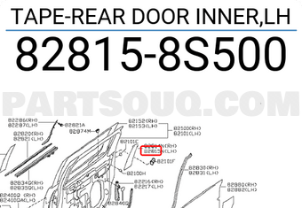 Nissan 828158S500 TAPE-REAR DOOR INNER,LH