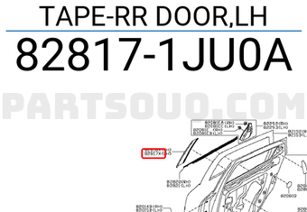 Nissan 828171JU0A TAPE-RR DOOR,LH