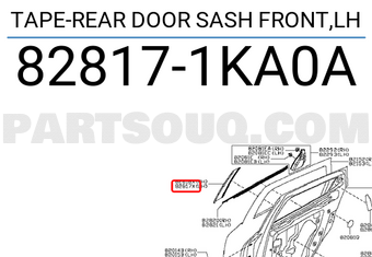 Nissan 828171KA0A TAPE-REAR DOOR SASH FRONT,LH